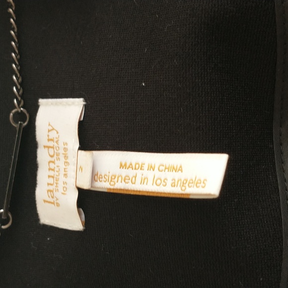 Laundry by Shelli Segal Black Zip Blazer Jacket Size 2 - Picture 3 of 5